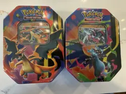 Set of 2 Pokemon TCG Mega Charizard X and Y Tins - Brand New & Sealed✅ - Image 1
