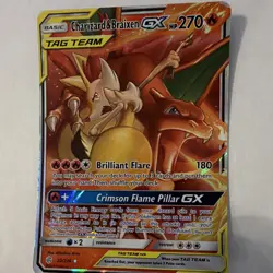 Pokemon TCG Charizard & Braixen GX 22/236 Cosmic Eclipse Ultra Rare Holo 2019 - Image 1