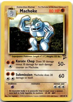 Machoke 49/130 Uncommon Base Set 2 Pokemon Lightly Played - Image 1