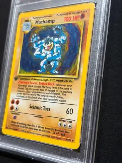 1999 Pokemon Base Set Machamp Holo 1st Edition PSA 5 – WOTC Vintage - Image 3