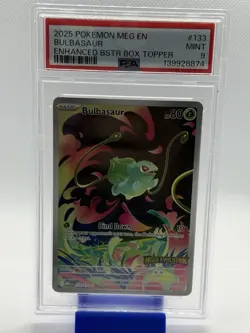 The Pokemon Company 2025 Mega Evolution Bulbasaur 133/132 Holo Box Topper PSA 9 - Image 1