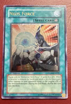 Neos Force STON-EN039 1st Edition Ultimate Rare GX Era Yu-Gi-Oh! LP - Image 2