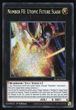 Number F0: Utopic Future Slash - BLAR-EN046 - Secret Rare - 1st Edition Yugioh - Image 1