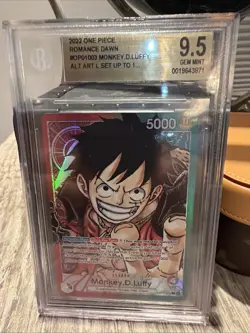 Monkey.D.Luffy One Piece Alt Art Leader OP01-003 Romance Dawn BGS 9.5 - Image 1