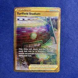 Pokemon TCG Turffield Stadium #234/203 GOLD Secret Rare - Evolving Skies - Image 1