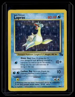 Lapras 10/62 Fossil Holo Rare English Pokemon Card - Image 1