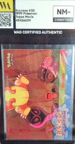 WAG CERTIFIED NM- Pikachu's Vacation Success Foil #55 1998 Topps Pokemon Holo - Image 1
