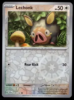 Lechonk 126/142 Common Stellar Crown Pokemon Reverse Holo Near Mint - Image 1