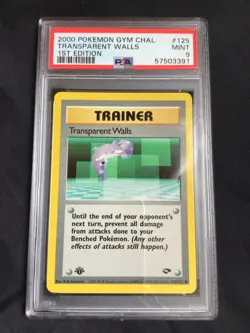 Pokemon: Gym Challenge 1st Edition Common: Transparent Walls 125/132 PSA 9 - Image 1