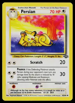 PERSIAN 42/64 UNCOMMON JUNGLE POKEMON UNLIMITED LP - Image 1