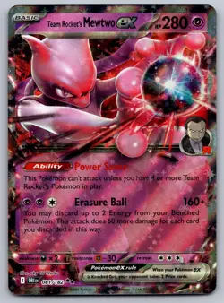 Team Rocket's Mewtwo ex 081/182 Double Rare Destined Rivals Pokemon Near Mint - Image 1