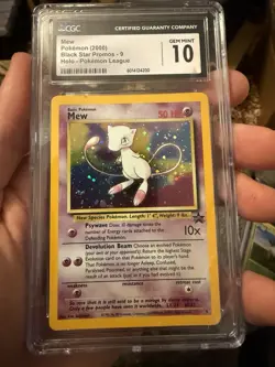 2000 POKEMON BLACK STAR PROMO HOLO POKEMON LEAGUE #9 MEW CGC 10 GEM MINT *read* - Image 1
