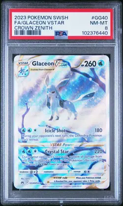 Fa/Glaceon Vstar 2023 Pokemon Sword And Shield Crown Zenith #GG40 PSA 8 - Image 1