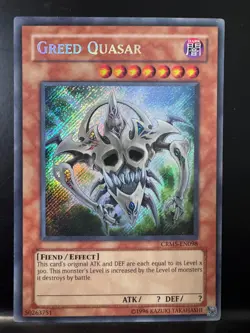 Yu-Gi-Oh! YuGiOh Greed Quasar CRMS-EN098 Secret Rare Unlimited LP - Image 1