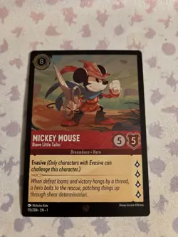 Disney Lorcana Mickey Mouse Brave Little Tailor 115/204 First Chapter Cold Foil - Image 1