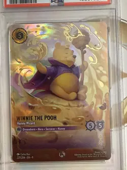 Disney Lorcana Fabled Winnie the Pooh Hunny Wizard #227/204 PSA 10 - Image 1