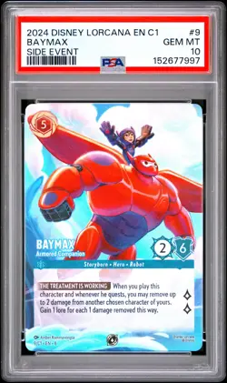 DISNEY LORCANA EN C1-LORCANA CHALLENGE PROMO BAYMAX - ARMORED COMPANION PSA 10 - Image 1