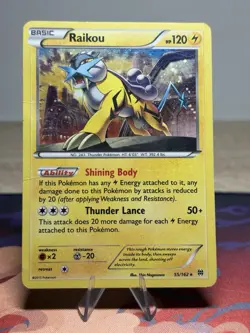Raikou 55/162 XY BREAKthrough Holo Rare Pokemon Card MP HP - Image 1
