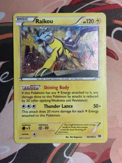 Raikou 55/162 XY BREAKthrough Holo Rare Pokemon Card MP HP - Image 2