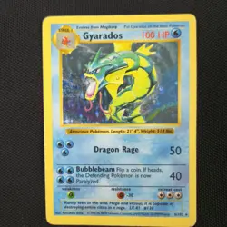SHADOWLESS Gyarados 6/102 Base Set Holo Holo Rare Nintendo Pokemon Card - Image 1