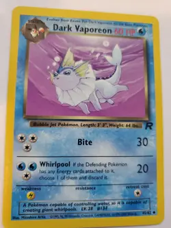 Dark Vaporeon Team Rocket Pokemon Card Base WOTC NM - Image 1