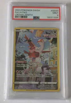 POKEMON CARD LATIAS GG20 SWORD & SHIELD CROWN ZENITH FULL ART PSA 9 - Image 1