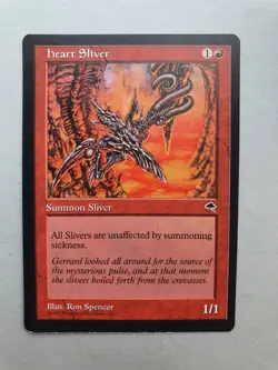 Heart Sliver, MTG Tempest (1997) Common Red Creature VNM - Image 1