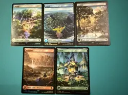 Mtg FIC Final Fantasy — Set All 5 Lands — Track Foil —NM Chocobo Bundle - Image 1