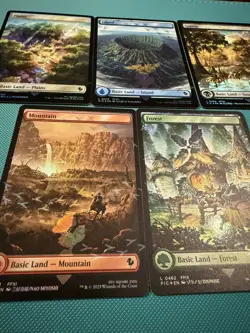 Mtg FIC Final Fantasy — Set All 5 Lands — Track Foil —NM Chocobo Bundle - Image 2