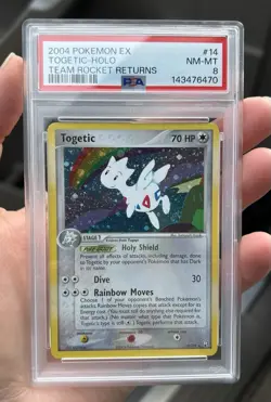 Pokemon PSA 8 Togetic 14/109 EX Team Rocket Returns Holofoil Rare 2003 Holo - Image 1