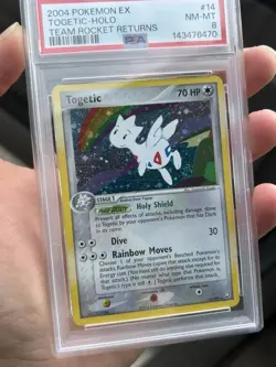 Pokemon PSA 8 Togetic 14/109 EX Team Rocket Returns Holofoil Rare 2003 Holo - Image 2