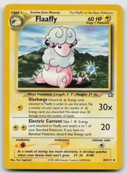 Flaaffy 34/111 Uncommon Neo Genesis Pokemon Unlimited Lightly Played - Image 1