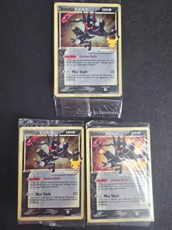 3x Pokemon TCG Greninja Gold Star SWSH144 25th Celebrations Promo Sealed Bundle - Image 1