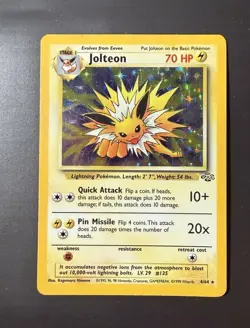 Jolteon 4/64 Jungle Holo Rare English Unlimited Pokemon TCG 70 HP - Image 3