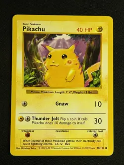 Pokemon TCG - Pikachu 58/102 Base Set Shadowless Red Cheeks, Vintage WOTC | LP+ - Image 1