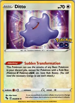 Pokemon GO #053/078 Ditto HOLO (B11.30.34) - Image 1
