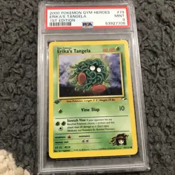 2000 Pokemon Gym Heroes 1st Edition Erika's Tangela 79/132 PSA 9 Mint - Image 1