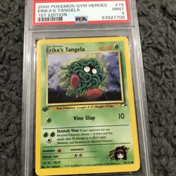 2000 Pokemon Gym Heroes 1st Edition Erika's Tangela 79/132 PSA 9 Mint - Image 2