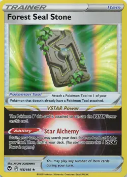 Forest Seal Stone 156/195 Holo Rare Silver Tempest Pokemon NM/M - Image 1