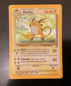 Pokemon base set 2 Raichu 16/130 LP Swirl - Image 4
