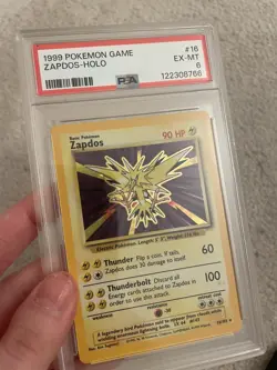 1999 Pokemon Game Unlimited Base Set Zapdos Holo 16/102 PSA 6 EX-MT - Image 1