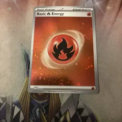 Pokemon Fire Energy Cosmos Holo SVE 002 MEW 151 NM - Image 1