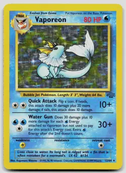 Vaporeon 12/64 Jungle Unlimited Holo Pokemon LP - Image 1