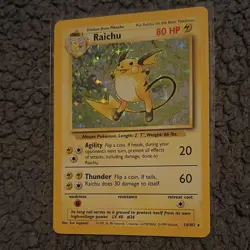 The Pokemon Company Raichu 014/102 Base Set Holo Rare Unlimited 80 HP 1999 - Image 1