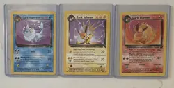 Pokemon TCG Team Rocket Dark Vaporeon 45/82 Jolteon 38/82 Flareon 35/82 (2000) - Image 1