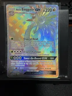 Alolan Exeggutor Gx 118/111 Pokemon Crimson Invasion Secret Rare Rainbow Holo NM - Image 1