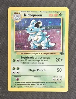 Nidoqueen 7/64 Jungle Holo Rare 1999 WOTC Pokemon TCG Vintage LP - Image 1