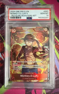 [PSA 10] Monkey.D.Luffy (Treasure Booster Set) ST10-006 One Piece Promo Foil - Image 1