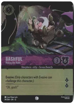 Disney Lorcana TCG Bashful - Riding the Rails 39/204 Foil Wilds Unknown - Image 1