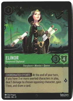 Disney Lorcana TCG Elinor - Renowned Diplomat 86/204 Foil Wilds Unknown - Image 1